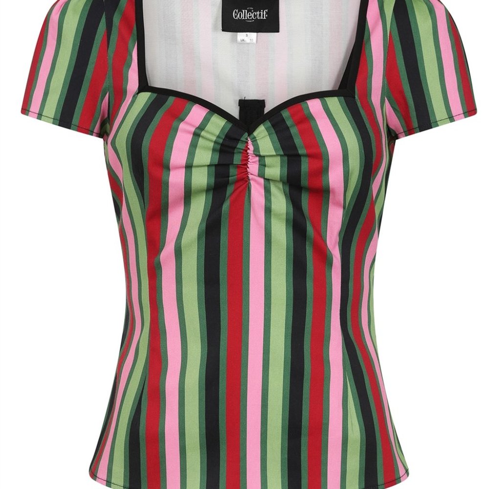 Collectif Mimi striped mountain top, size UK 14/US L
